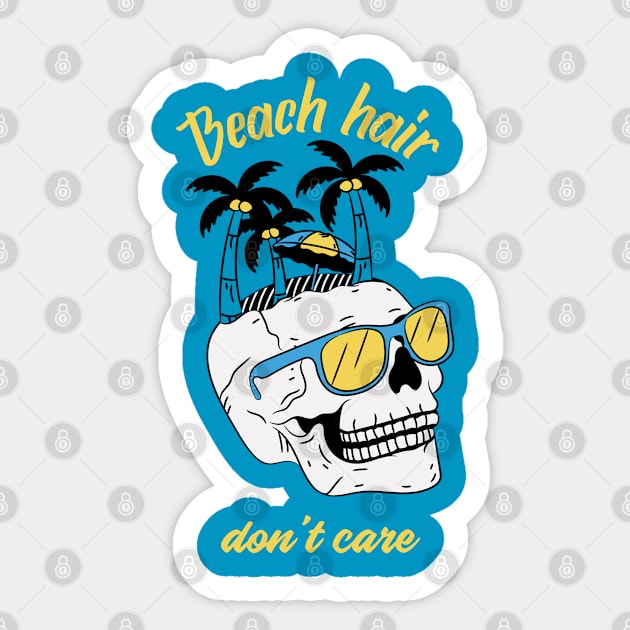 Beach hair don't care Sticker by DesignDrip1